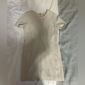 Babaton Aritzia Cream Sheath Mini Dress Crew Neck